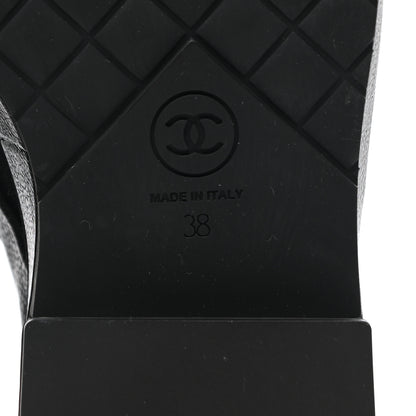 Chanel Goatskin Pearl Lace Up CC Short Boots 38 Black 6 of 8