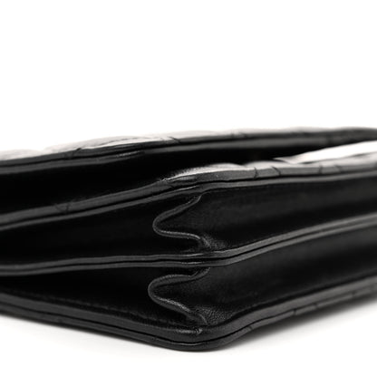 Chanel Lambskin Quilted Mini Camellia Bow Wallet On Chain WOC Black 9 of 12