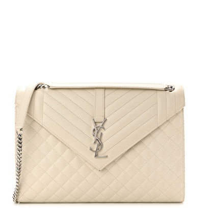 Saint Laurent Grain De Poudre Large Tri-Quilt Monogram Satchel Porcellana 1 of 10