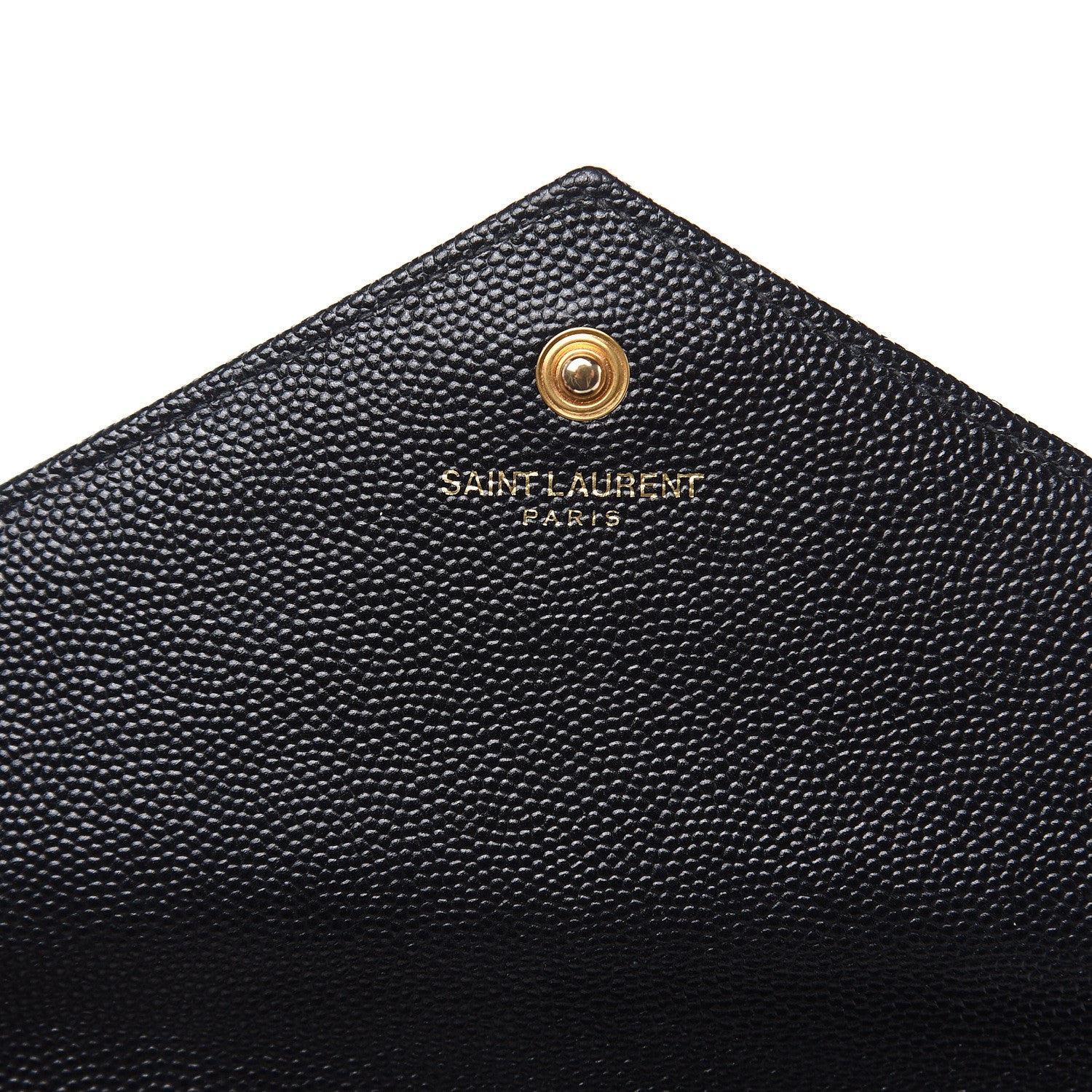 Saint Laurent Grain De Poudre Matelasse Chevron Monogram Chain Wallet Black 6 of 11