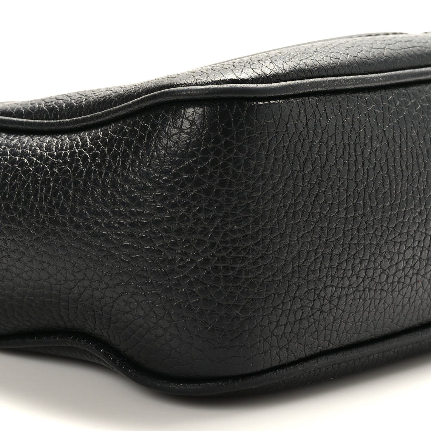 Pebbled Calfskin Small Soho Disco Bag Black