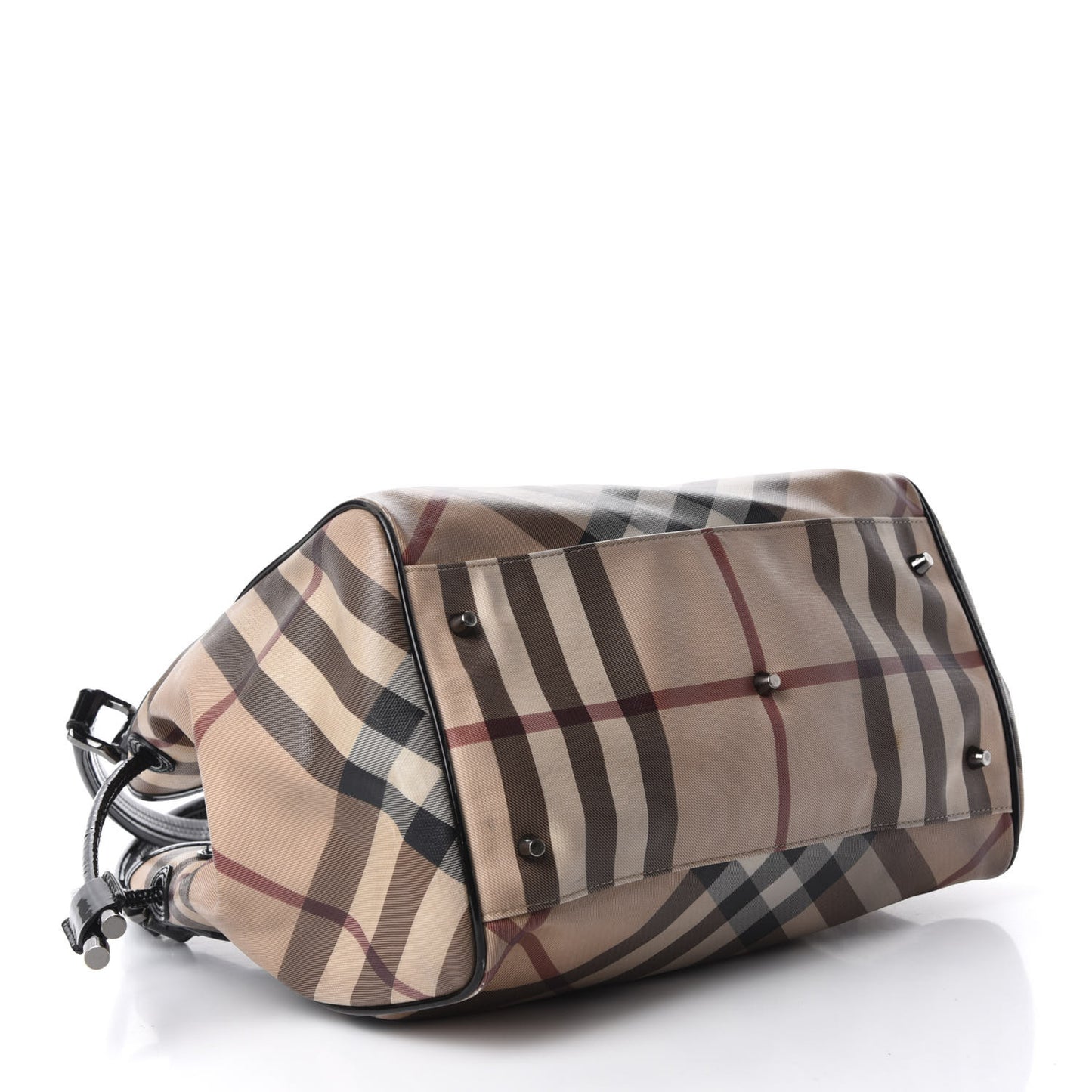 Patent Nova Check Small Bilmore Tote Black