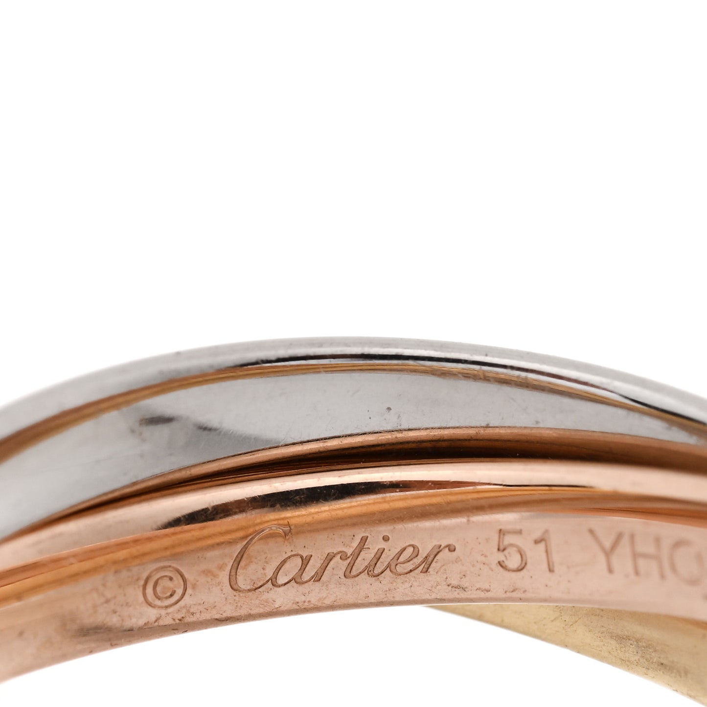 18K Pink Yellow White Gold Small Trinity Ring 51 5.75
