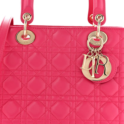 Christian Dior Lambskin Cannage Medium Lady Dior Fuchsia 8 of 11