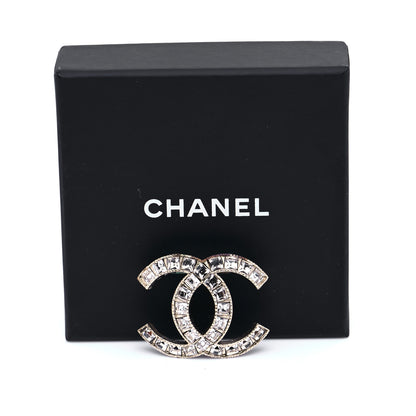 Chanel Baguette Crystal CC Brooch Gold 6 of 6