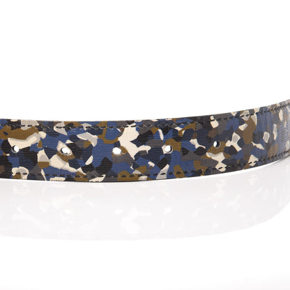Fendi Coated Canvas Enamel Granite Monster Eyes Buckle Belt Black Multicolor 8 of 11