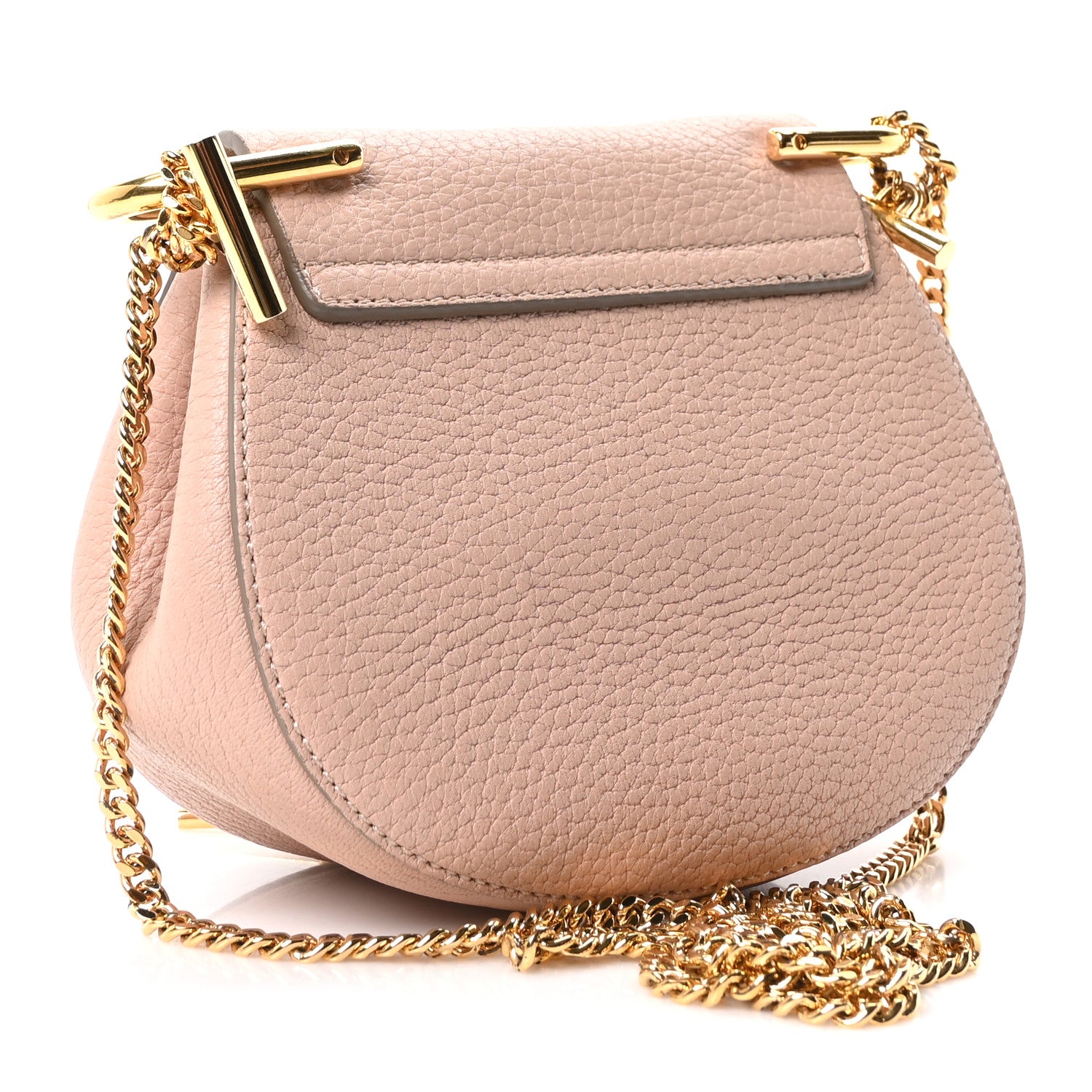 Chloe Grained Lambskin Mini Drew Shoulder Bag Cement Pink 3 of 9