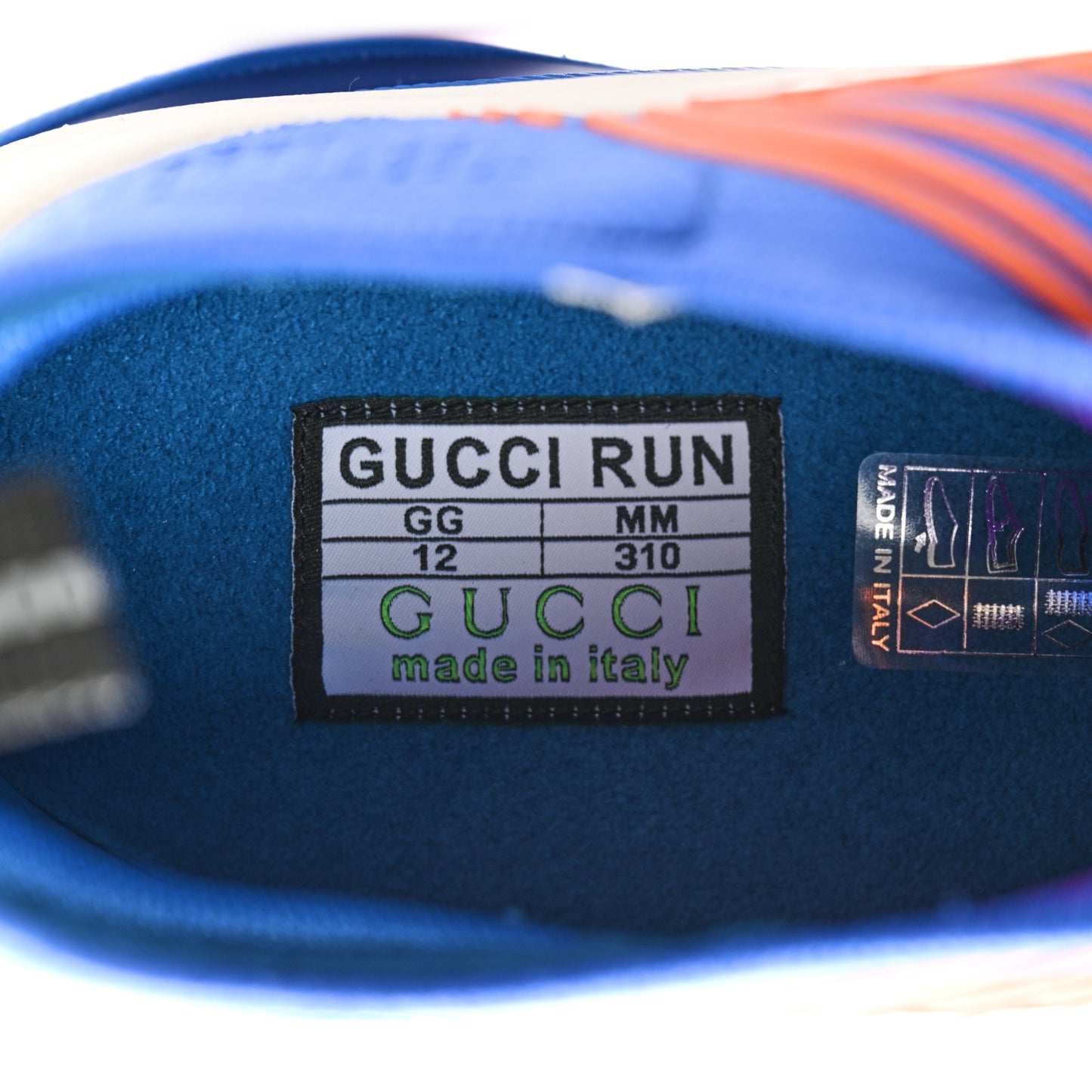 Technical Knit Fabric Waves Mens Gucci Run Sneakers 12 Great White Blue