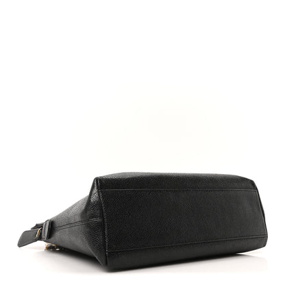 Chanel Caviar Embroidered Logo Shoulder Bag Black 4 of 10