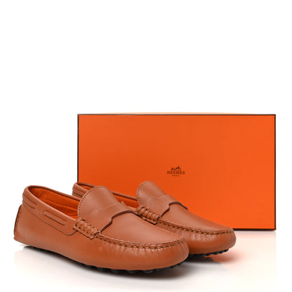 Hermes Supple Calfskin Mens Oscar Loafers 37 Naturel 8 of 8