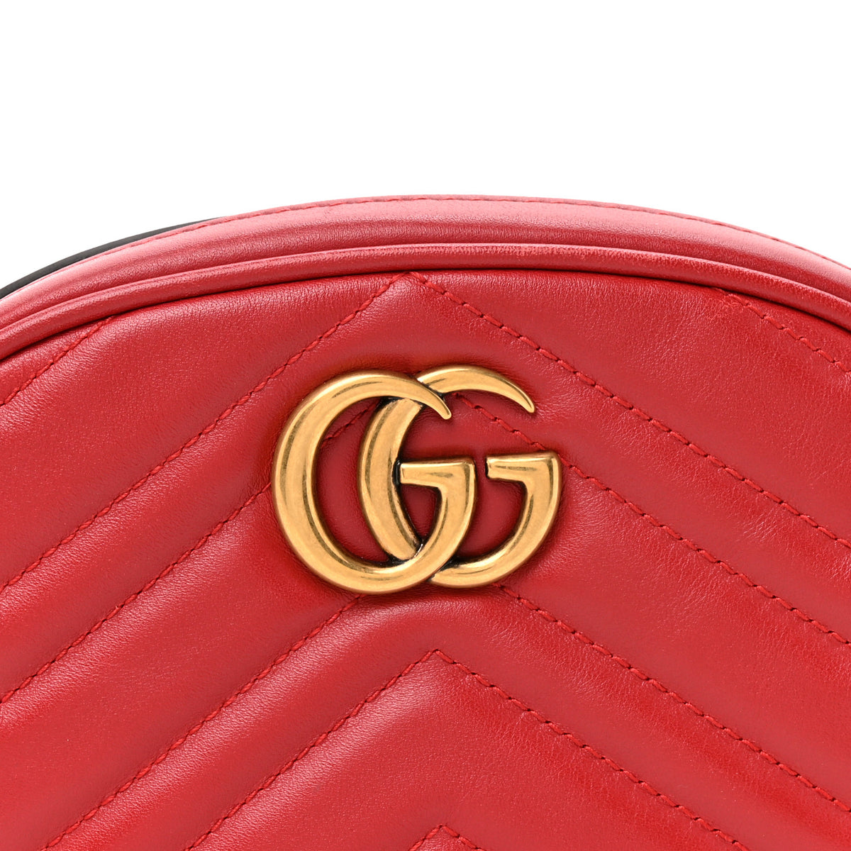 Gucci Calfskin Matelasse GG Marmont Belt Bag 85 34 Hibiscus Red 8 of 11