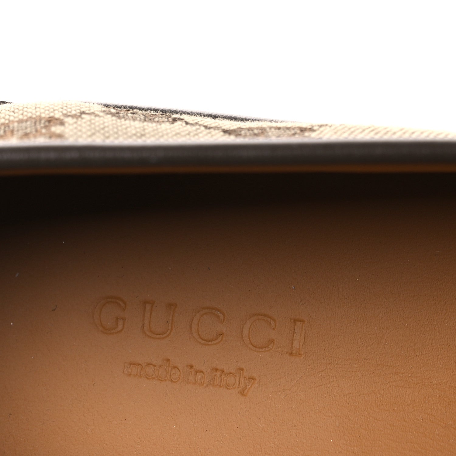 Gucci Monogram Horsebit Calfskin Womens Horsebit Wedge Platform Loafers 37 Beige Ebony 9 of 11