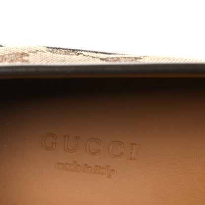 Gucci Monogram Horsebit Calfskin Womens Horsebit Wedge Platform Loafers 37 Beige Ebony 9 of 11