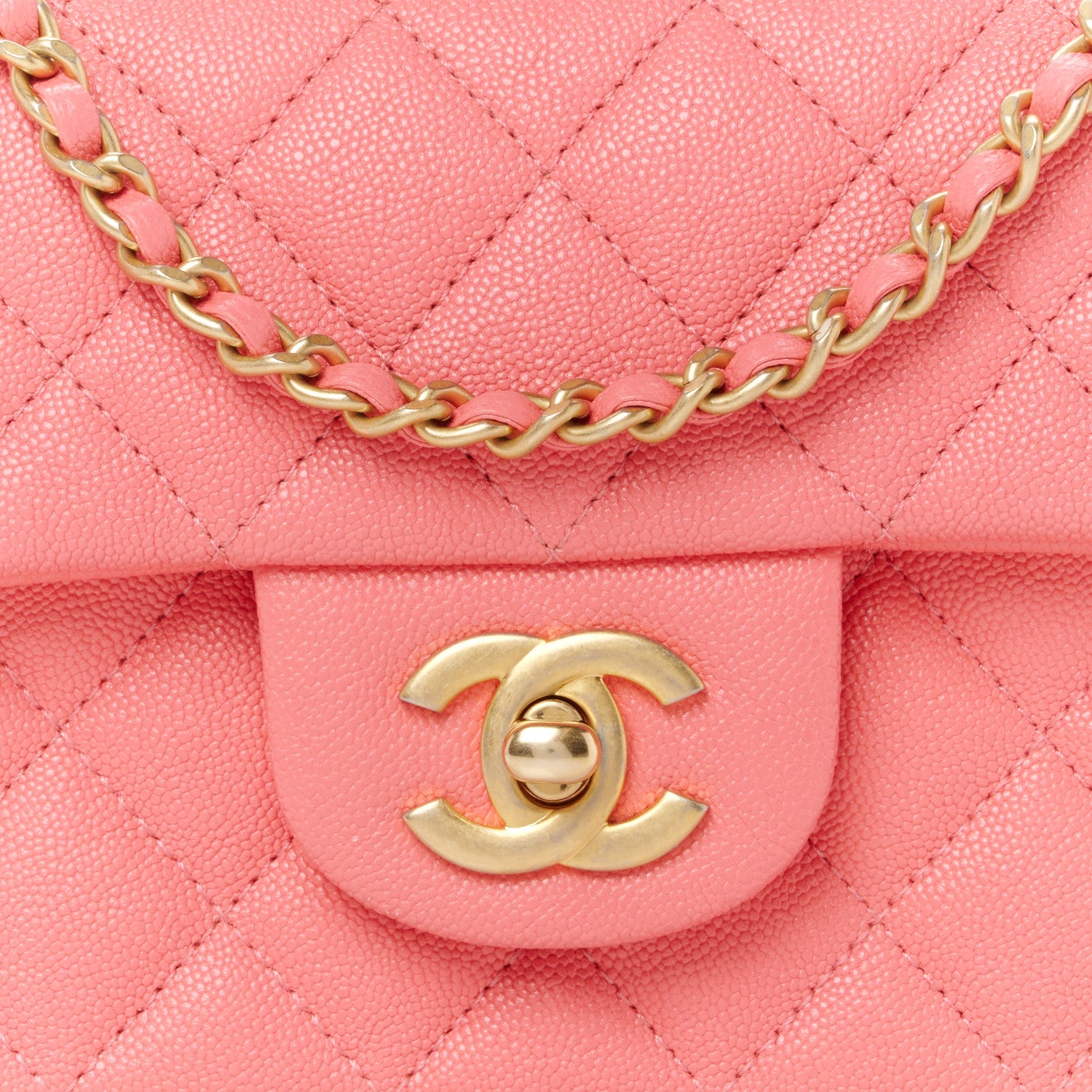 Chanel Caviar Quilted Mini Top Handle Rectangular Flap Pink 9 of 12