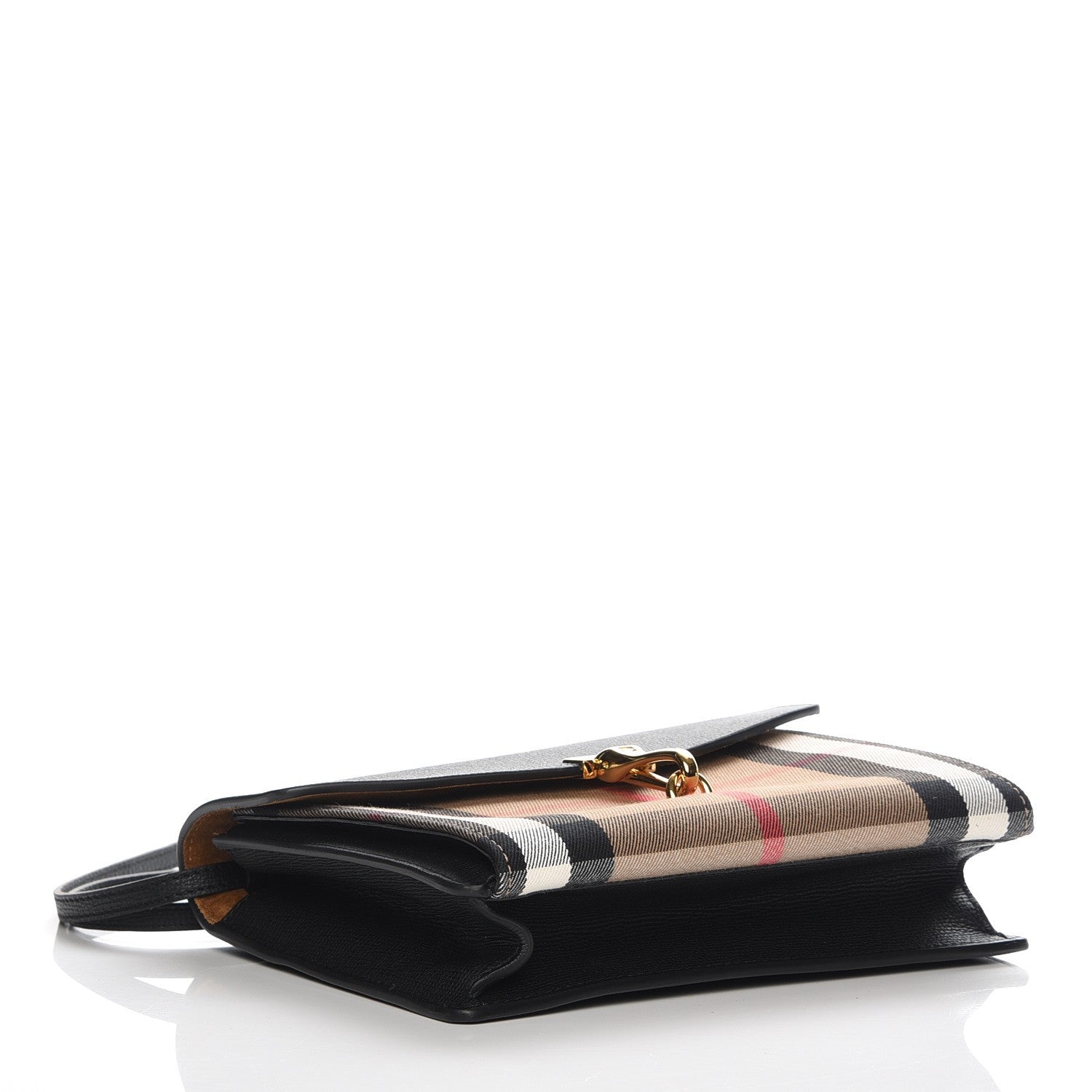 Burberry Derby Calfskin House Check Small Macken Crossbody Bag Black 4 of 8