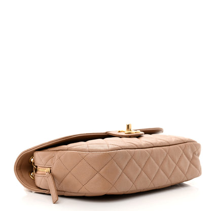 Chanel Caviar Quilted Medium Single Flap Beige 4 of 10