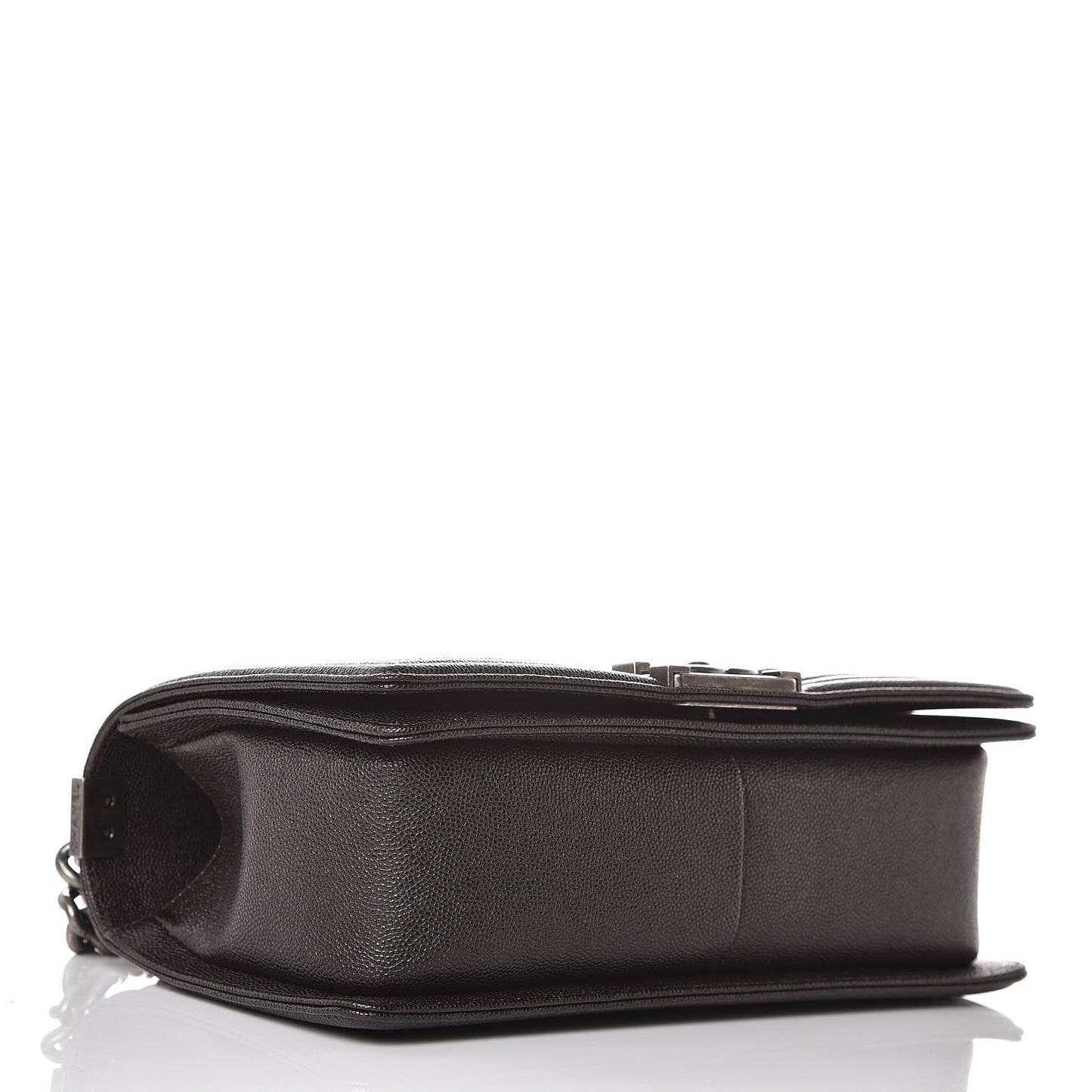 Caviar Chevron Quilted Medium Boy Flap Dark Brown