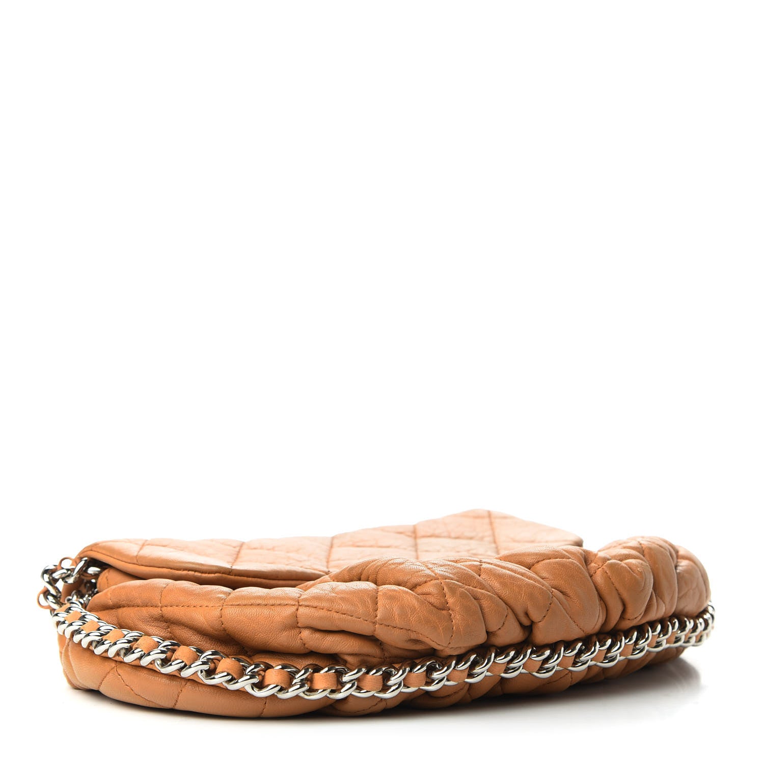 Chanel Washed Lambskin Quilted Medium Chain Around Messenger Dark Beige 4 of 9