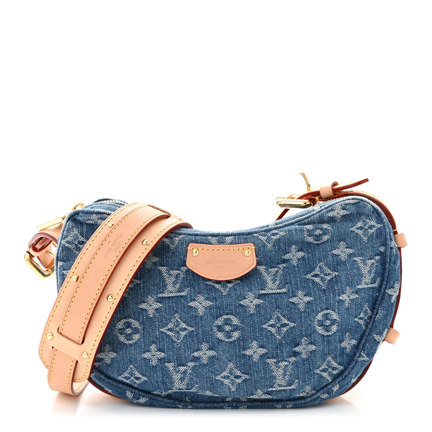 Monogram Denim Croissant MM Blue