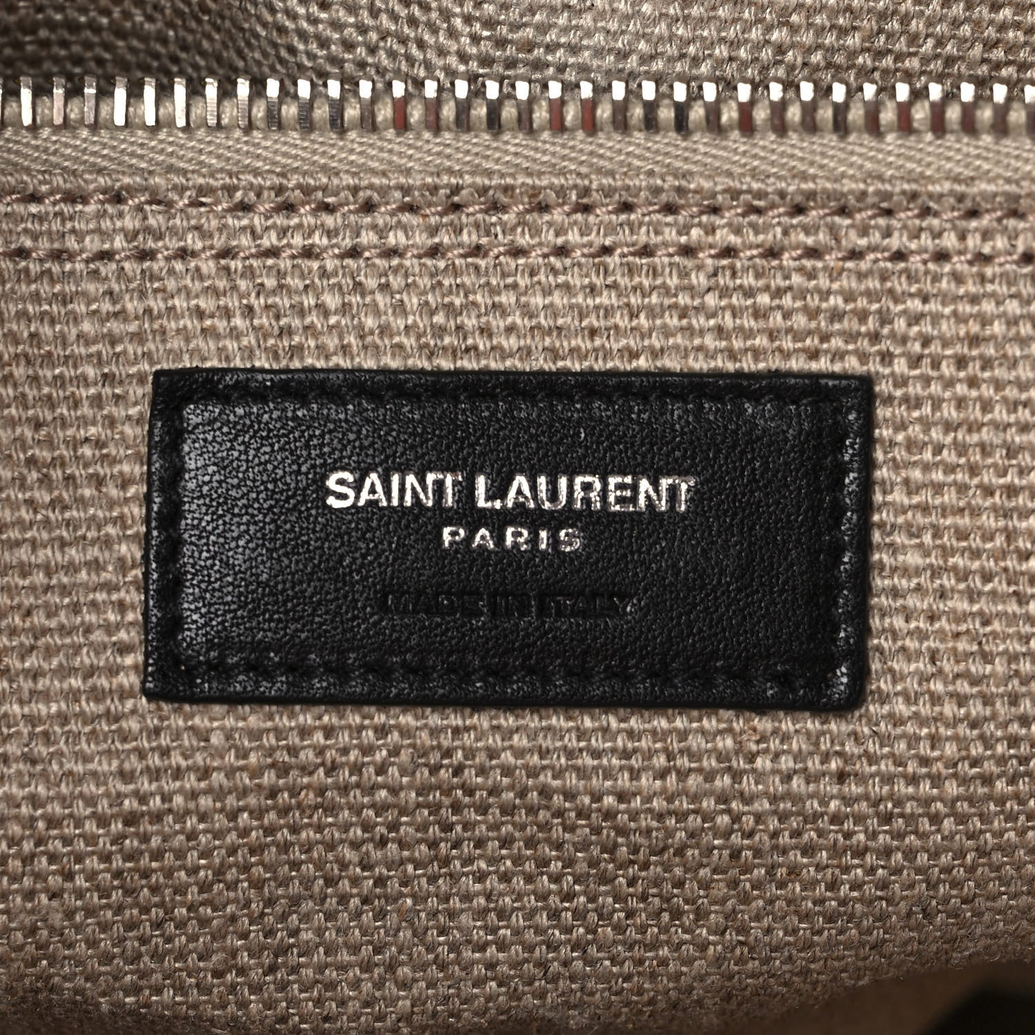 Saint Laurent Linen Calfskin Rive Gauche North South Tote Optic White 6 of 9