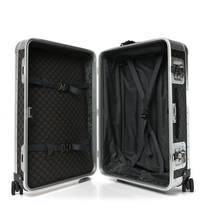 Gucci GG Supreme Monogram Aluminium Porter Medium Trolley Suitcase Silver Grey Black Graphite Grey 4 of 9