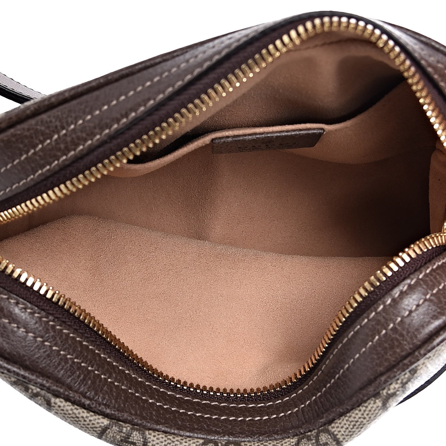 GG Supreme Monogram Web Small Ophidia Belt Bag 85 34 Dark Brown