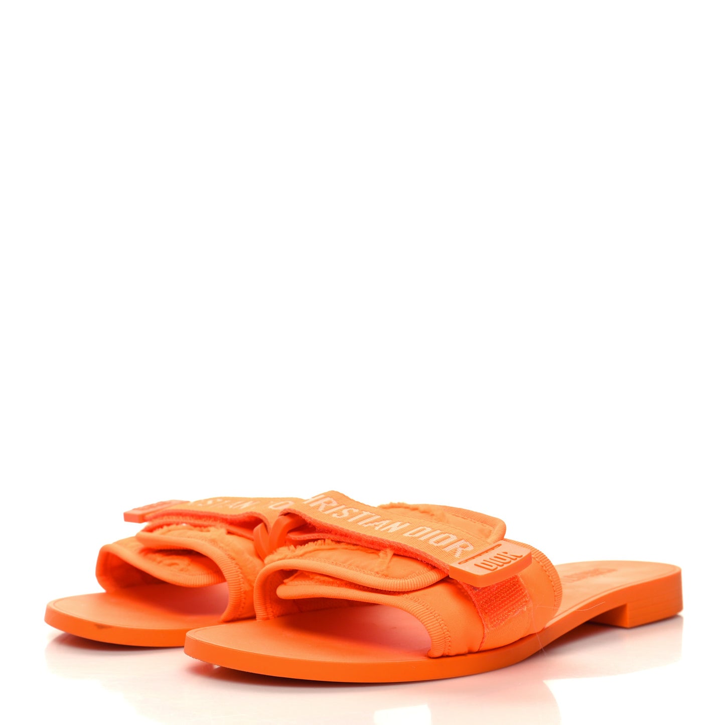 Technical Stretch Fabric Camouflage Dio(r)evolution Slide Sandals 39 Orange Fluo