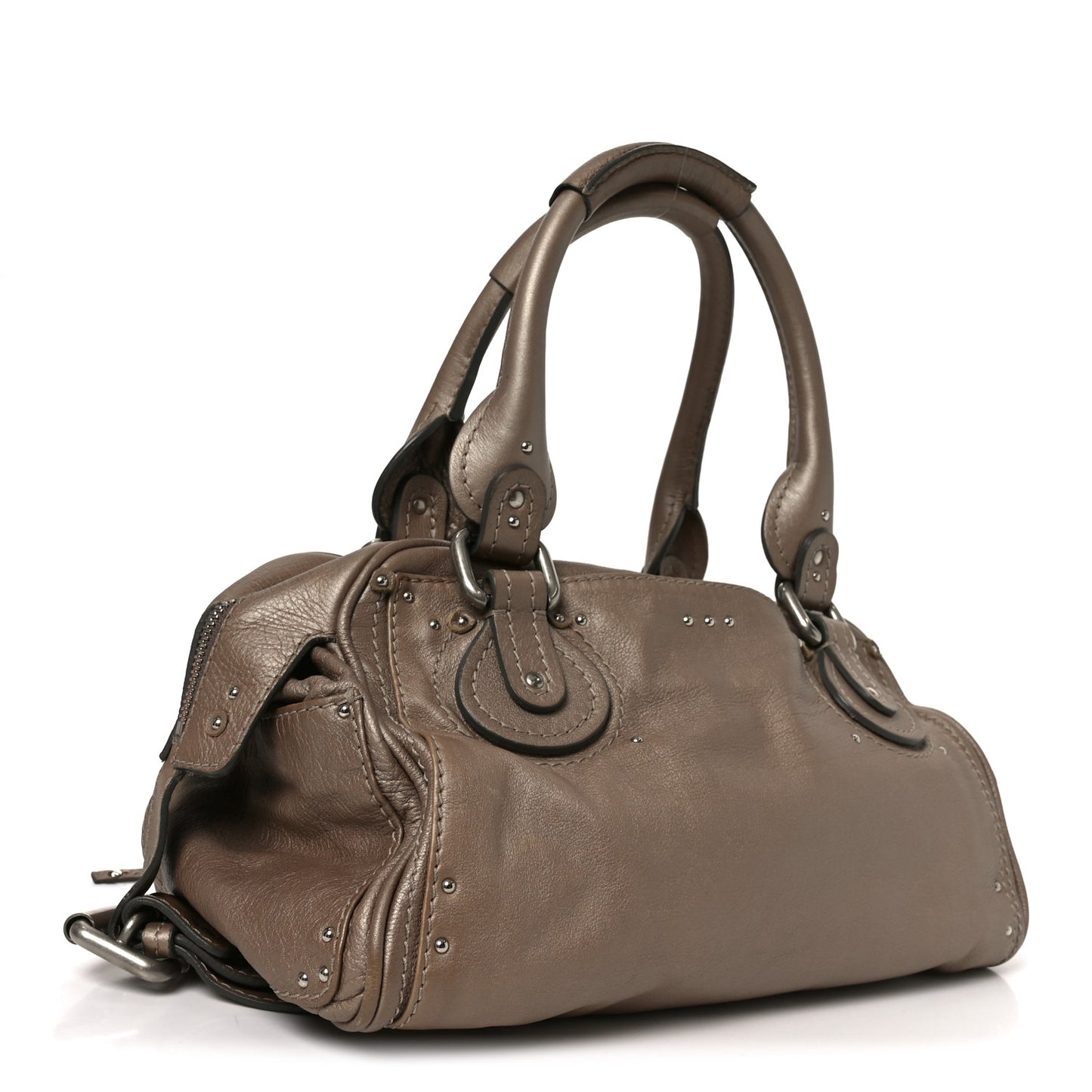 Calfskin Paddington Shoulder Bag Beige