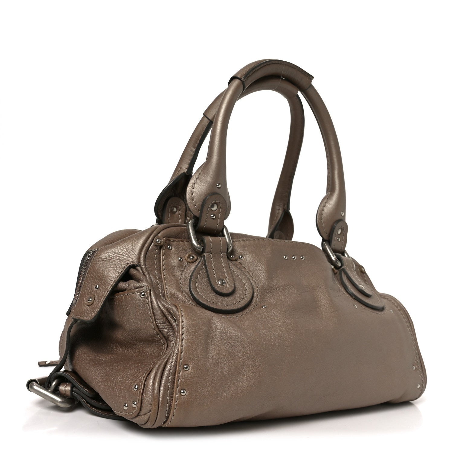 Chloe Calfskin Paddington Shoulder Bag Beige 3 of 9