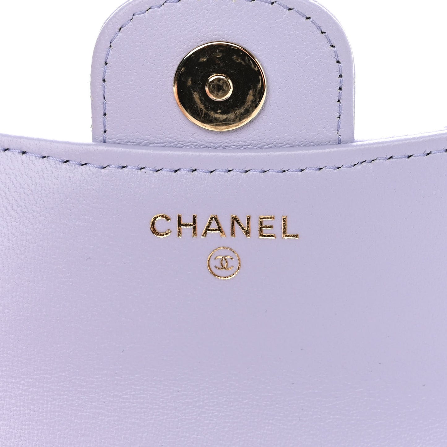 Lambskin Quilted Top Handle Flap Coin Purse With Chain Light Purple