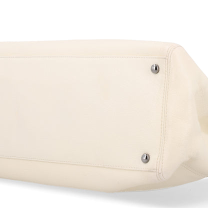 Chanel Calfskin Mademoiselle Lock Cerf Executive Shopper Tote White 11 of 12