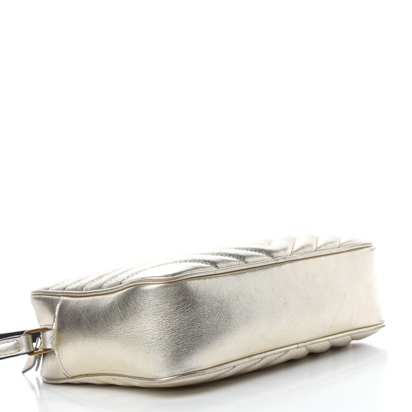 Metallic Calfskin Matelasse Monogram Lou Camera Bag Platino