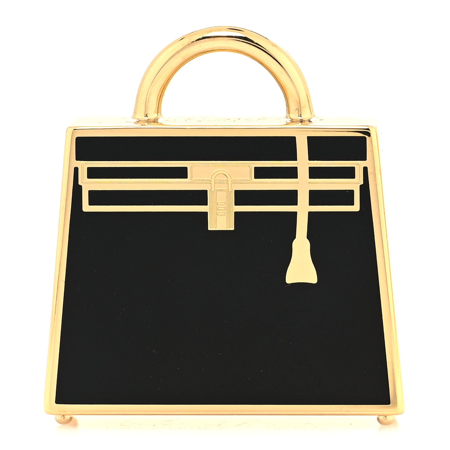 Lacquered Permabrass Kelly Curiosite Charm Black