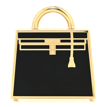 Hermes Lacquered Permabrass Kelly Curiosite Charm Black 1 of 3