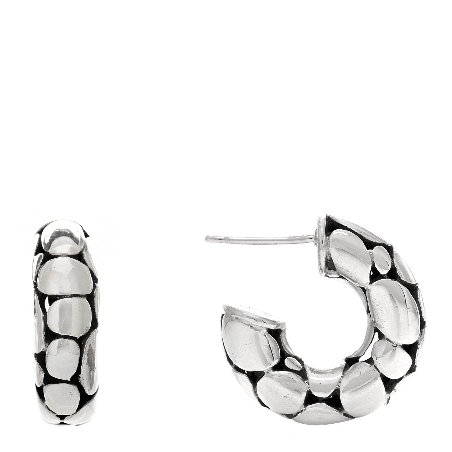 John Hardy Sterling Silver Small Kali Pebble Hoop Earrings 1 of 5