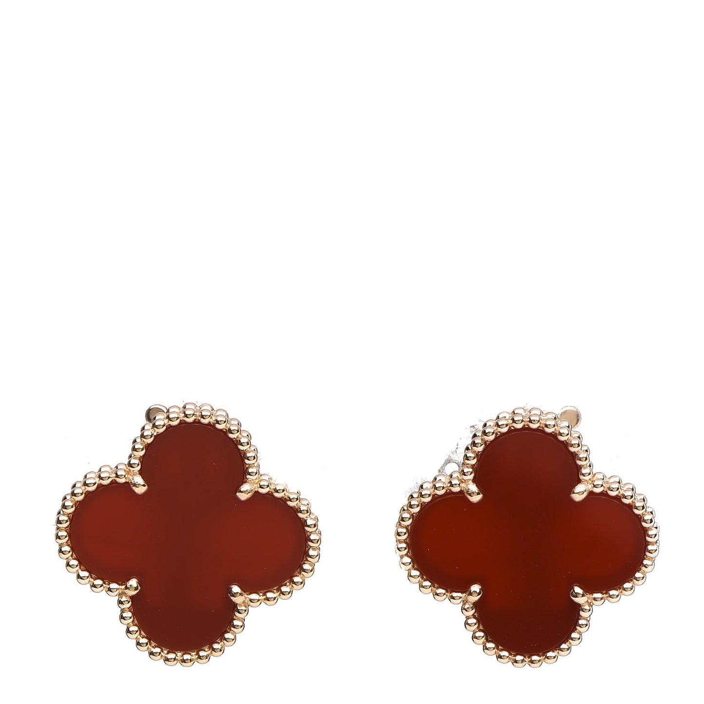 18K Yellow Gold Carnelian Magic Alhambra Earrings