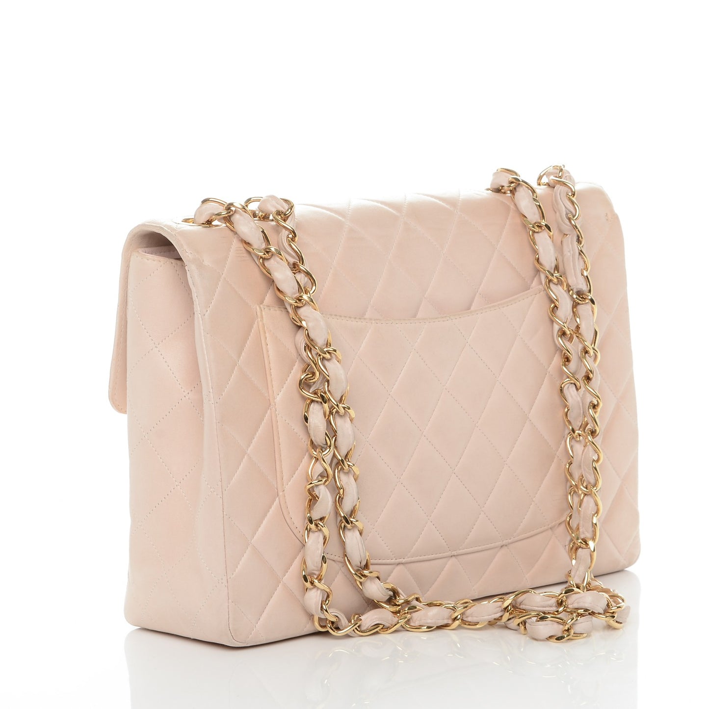 Lambskin Quilted Jumbo Single Flap Pink