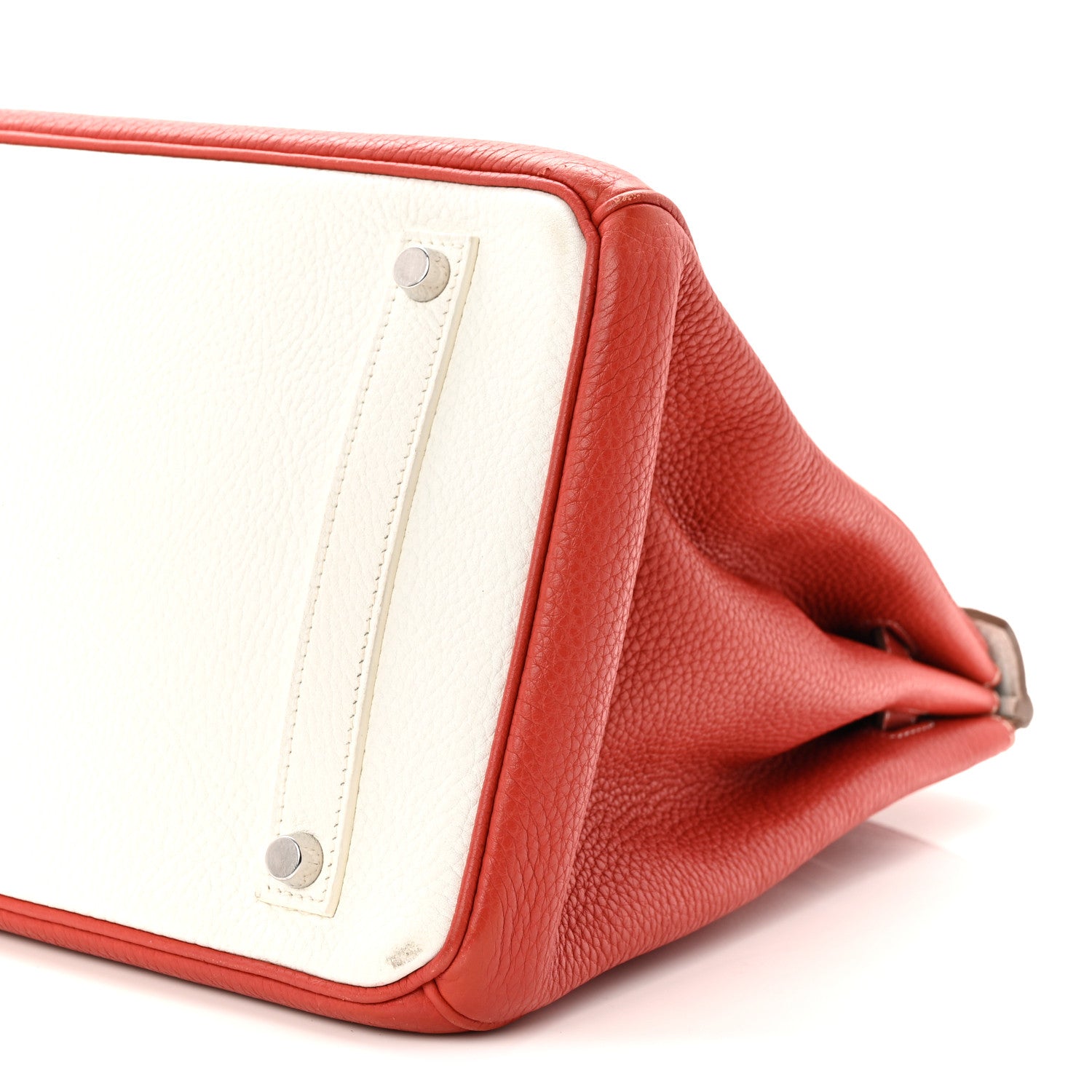 Hermes Taurillon Clemence Eclat Birkin 35 Sanguine White 10 of 11