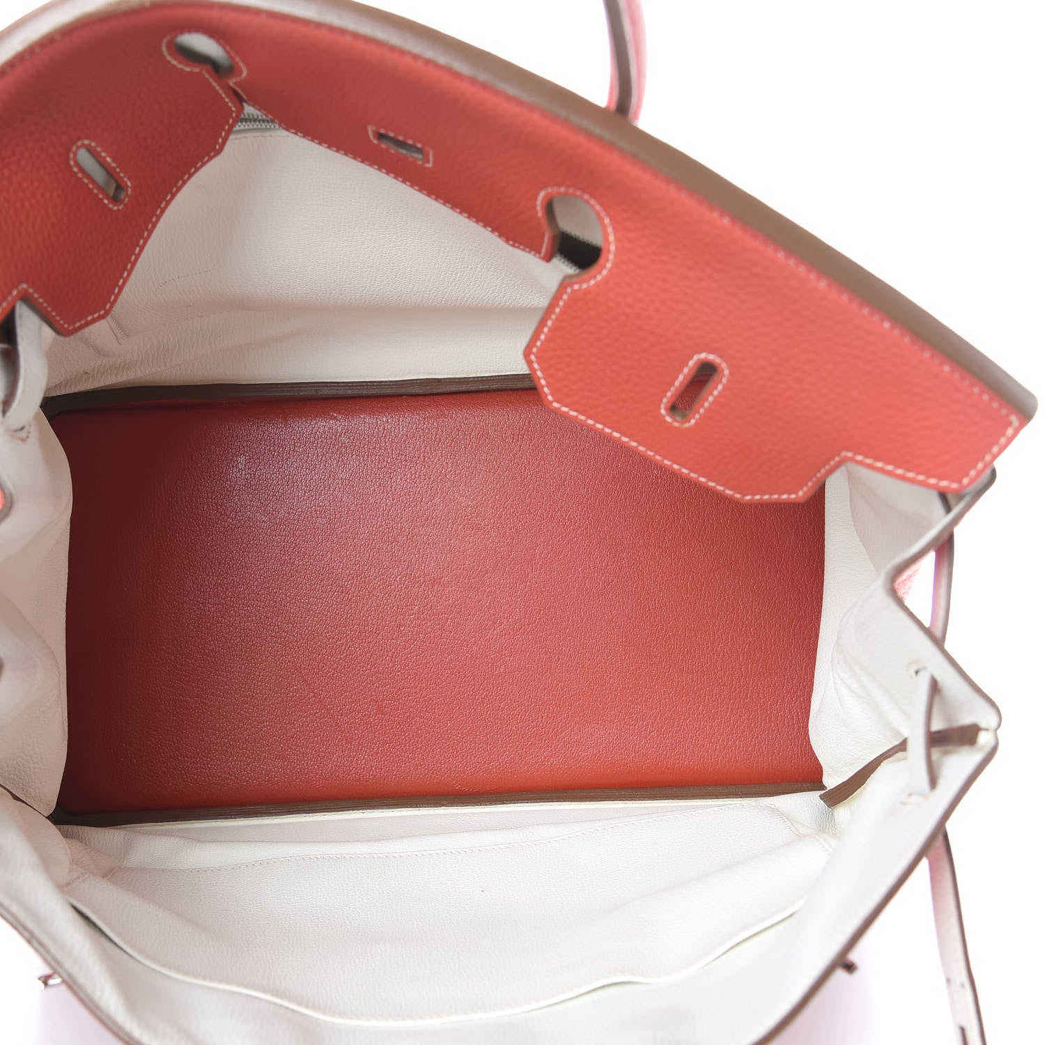 Hermes Togo Casaque Birkin 40 Sanguine White 5 of 18