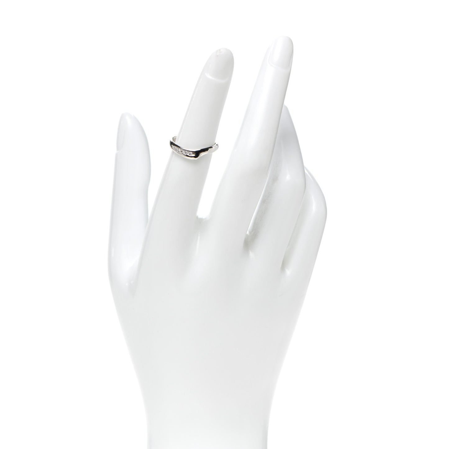 Platinum Diamond Elsa Peretti Open Heart Band Ring 49 4.75
