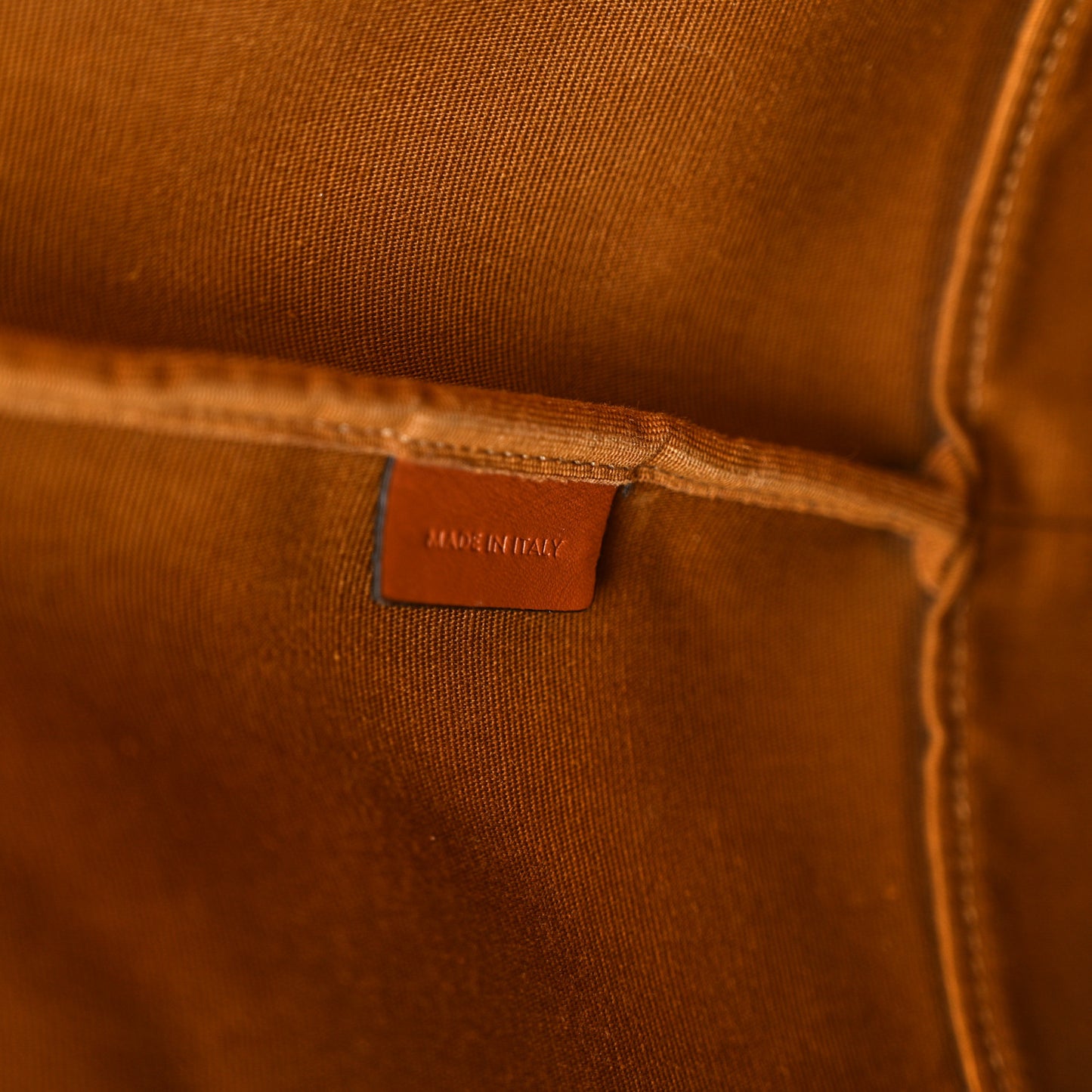 Triomphe Canvas Calfskin Medium Bucket Bag Tan