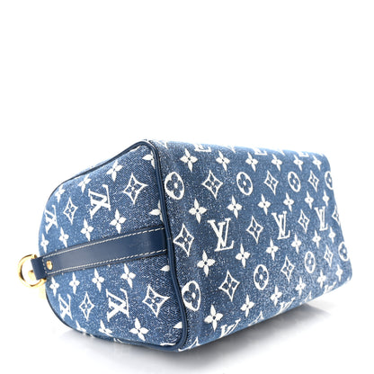 Louis Vuitton Monogram Jacquard Denim Speedy Bandouliere 25 Bleu 4 of 9