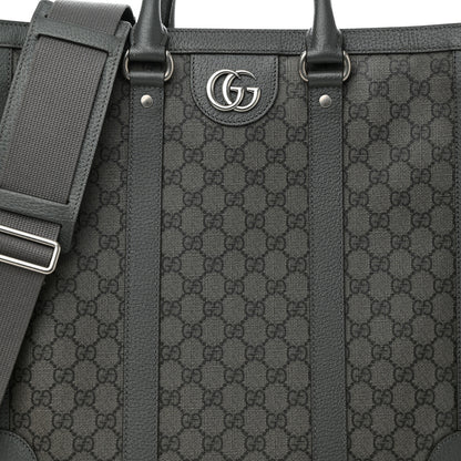 Gucci GG Supreme Monogram Textured Dollar Calfskin Medium Ophidia Tote Grey Black Graphite Grey 8 of 10