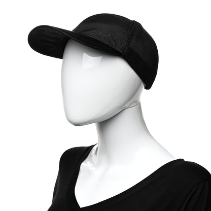 Gucci Nylon Light Mesh Dollar Calfskin GG Monogram Baseball Hat M Black 2 of 9