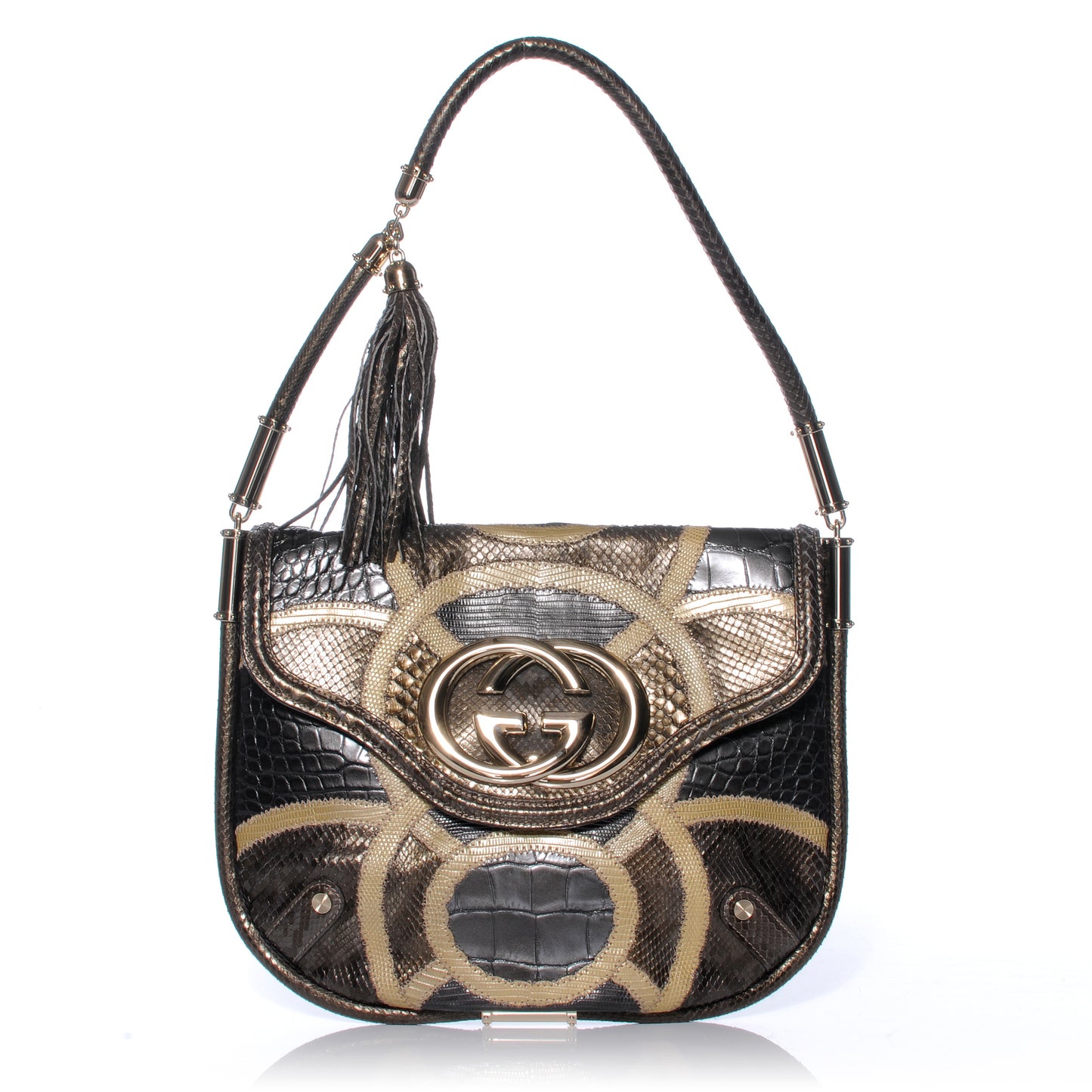 Exotic Patchwork Britt Medium Shoulder Bag