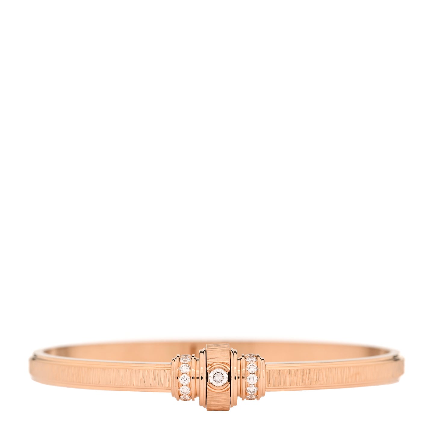 18K Rose Gold Diamond Possession Decor Palace Bangle Bracelet