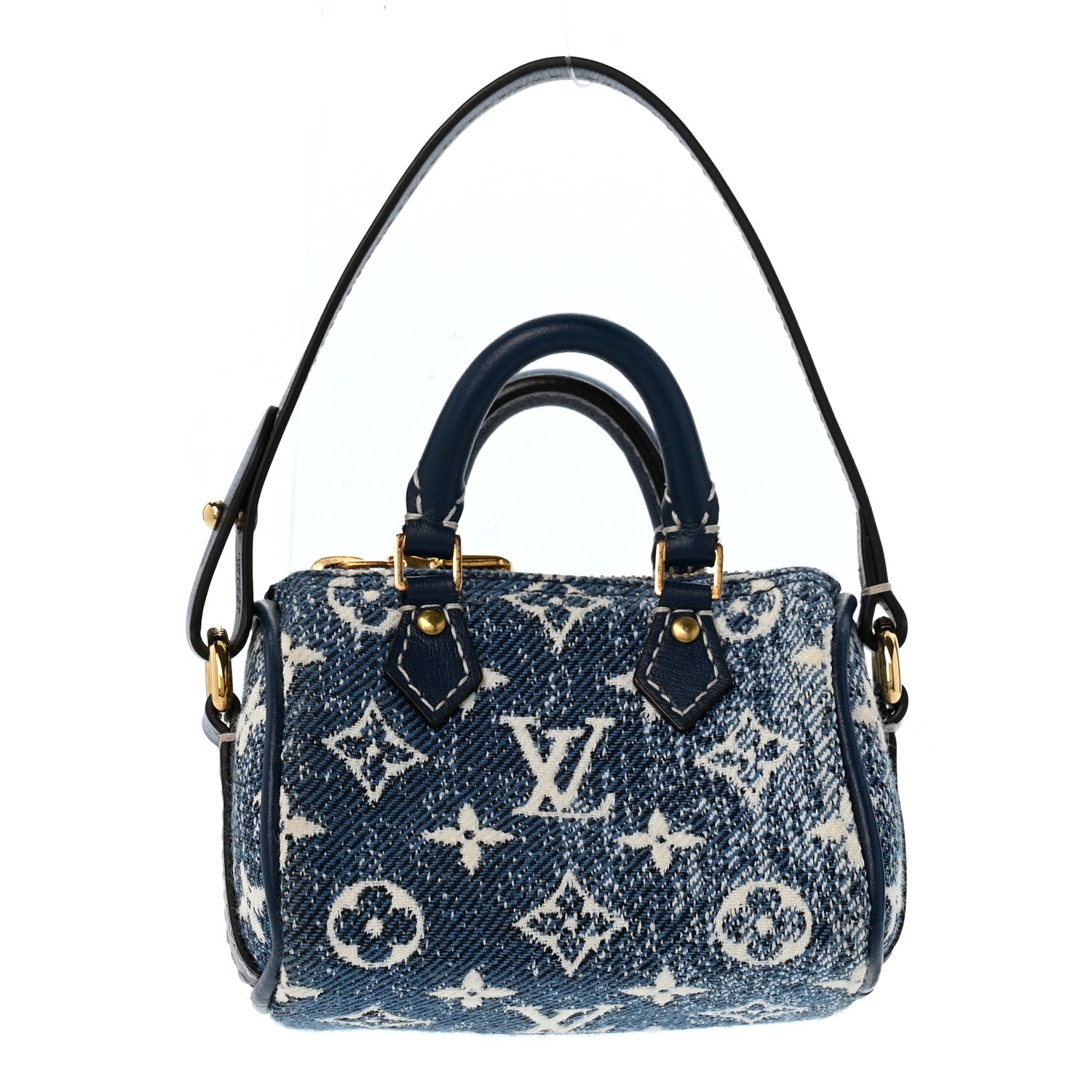 Louis Vuitton Denim Monogram Jacquard Micro Speedy Bag Charm Bleu 1 of 4