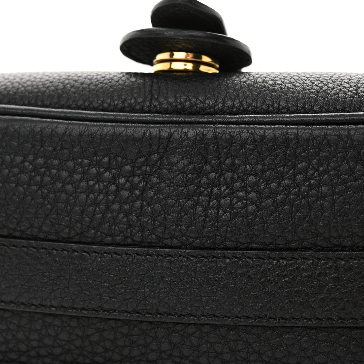 Grained Calfskin Large Bobby Flap Black