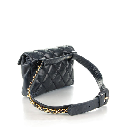 Chanel Lambskin Quilted Flap Waist Belt Bag 70 28 Navy 3 of 13