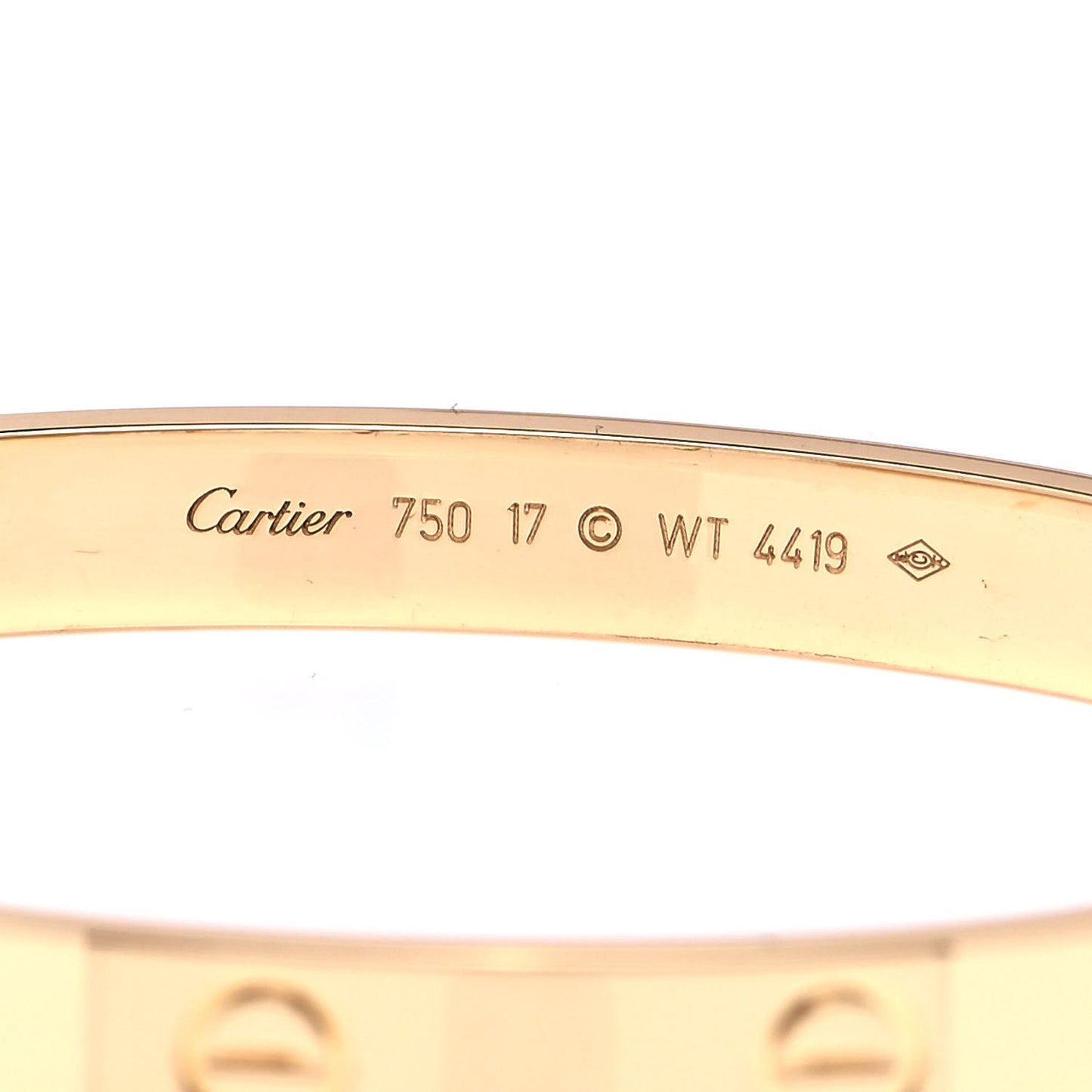 18K Yellow Gold LOVE Bracelet 17